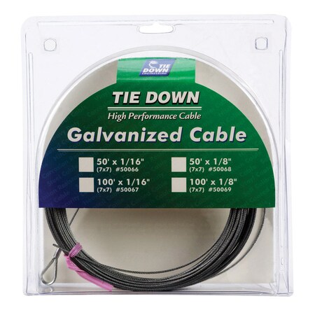 Tie Down Engineering Tie Down Engineering Galvanized Galvanized Steel 1/16 in. D X 100 ft. L Aircraft Cable 50067